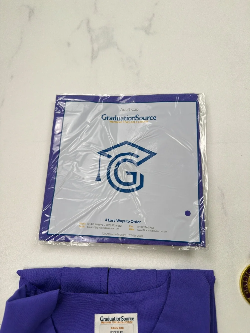 GraduationSource Purple Graduation Gown Set with Medal Size 51